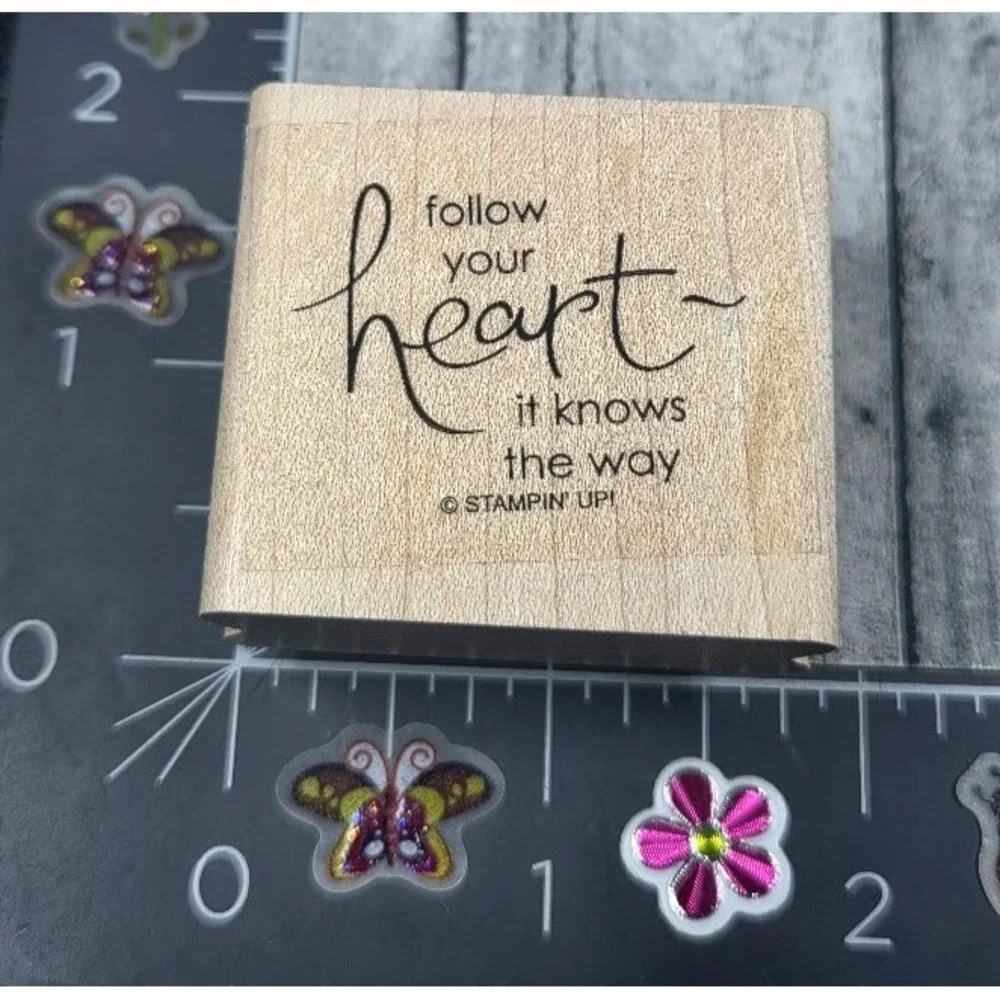 Stampin' Up! Follow Your Heart Knows The Way Rubber Stamp Wood #G58